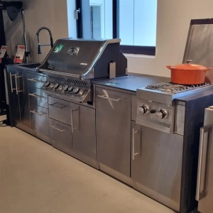 מטבח חוץ CAESAR נירוסטה 2.95 מטר צמוד קיר  -  אולם תצוגה גזר outlet