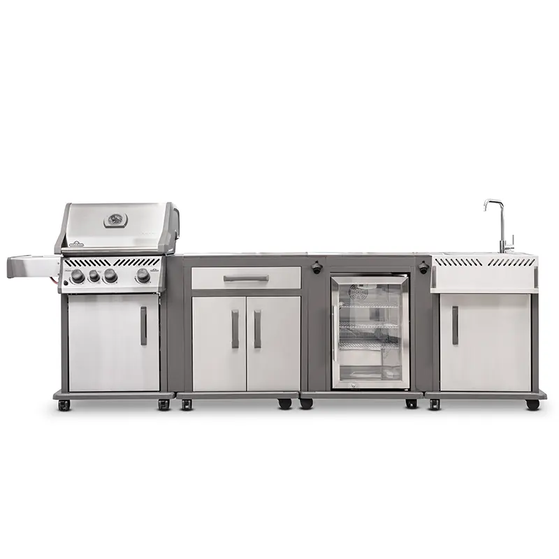 ROGUE MODULAR KITCHEN - NAPOLEON (נירוסטה) | גריל גז + יחידת מקרר + יחידות כיור + יחידת אחסון